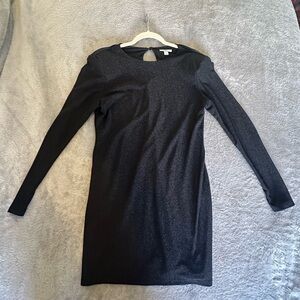 Black glitter body con dress